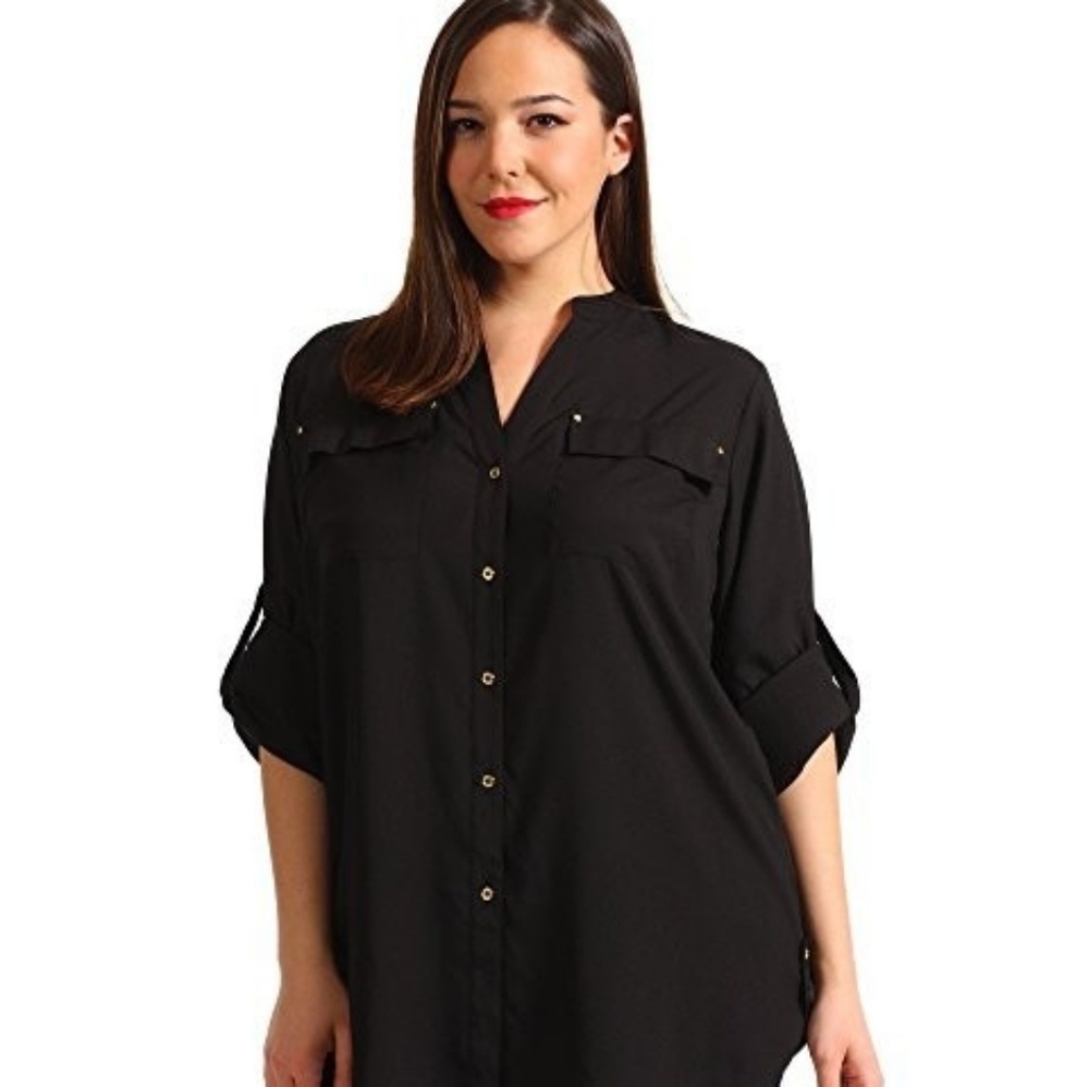 Gorgeous, Black, Sheer, Calvin Klein blouse